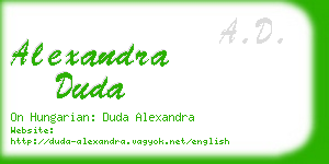alexandra duda business card